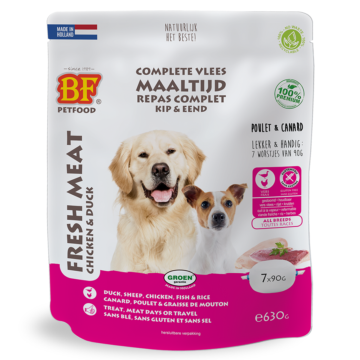 Vleesvoeding compleet Kip/Eend