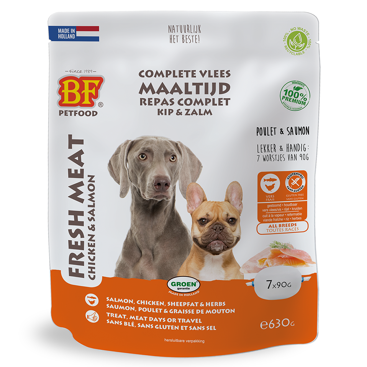 Vleesvoeding compleet Kip/Zalm